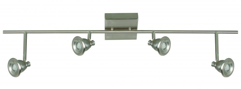 Berlin - Fixed Track Light Fixture - Satin Nickel Finish - Clear Acrylic Lens