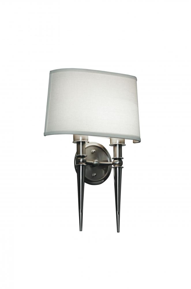 Montrose 13'' LED Sconce - Satin Nickel Finish - Cream Linen