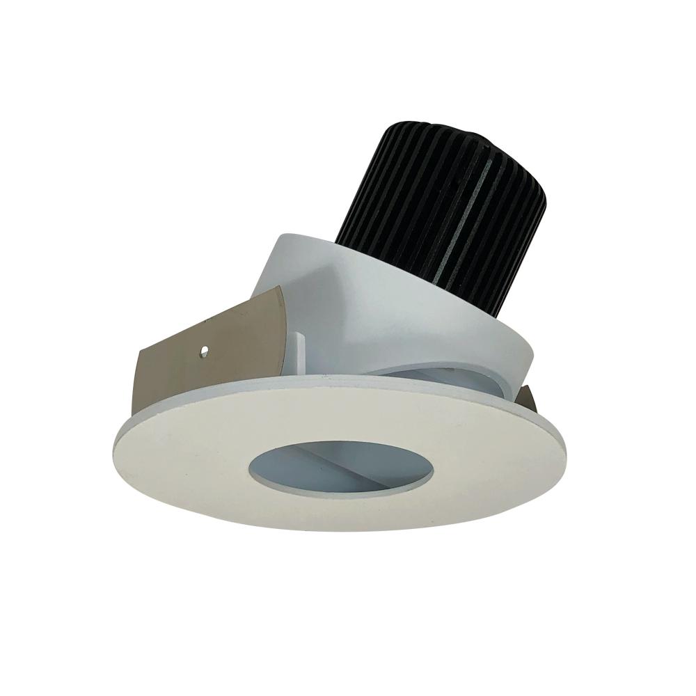 4" Iolite LED Round Adjustable Pinhole, 800lm / 14W, Comfort Dim, White Pinhole / White Flange