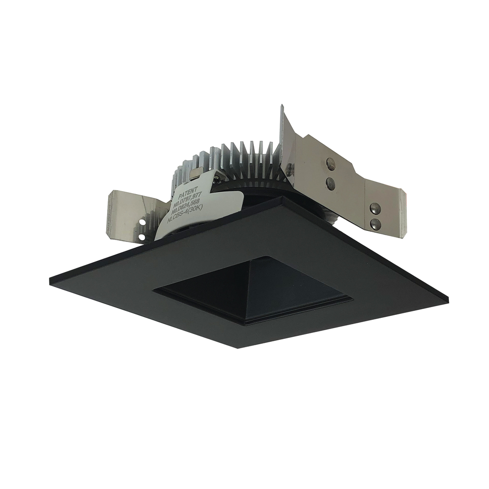 4" Cobalt Shallow High Lumen LED Trim, Square/Square Regress, 850lm, 3500K, Black