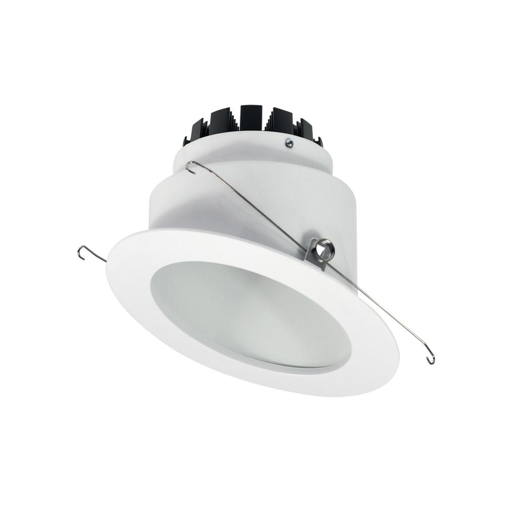 6" Marquise III Round Slope Reflector, 900lm, 2700K, Flood Optic, White Reflector/White Flange