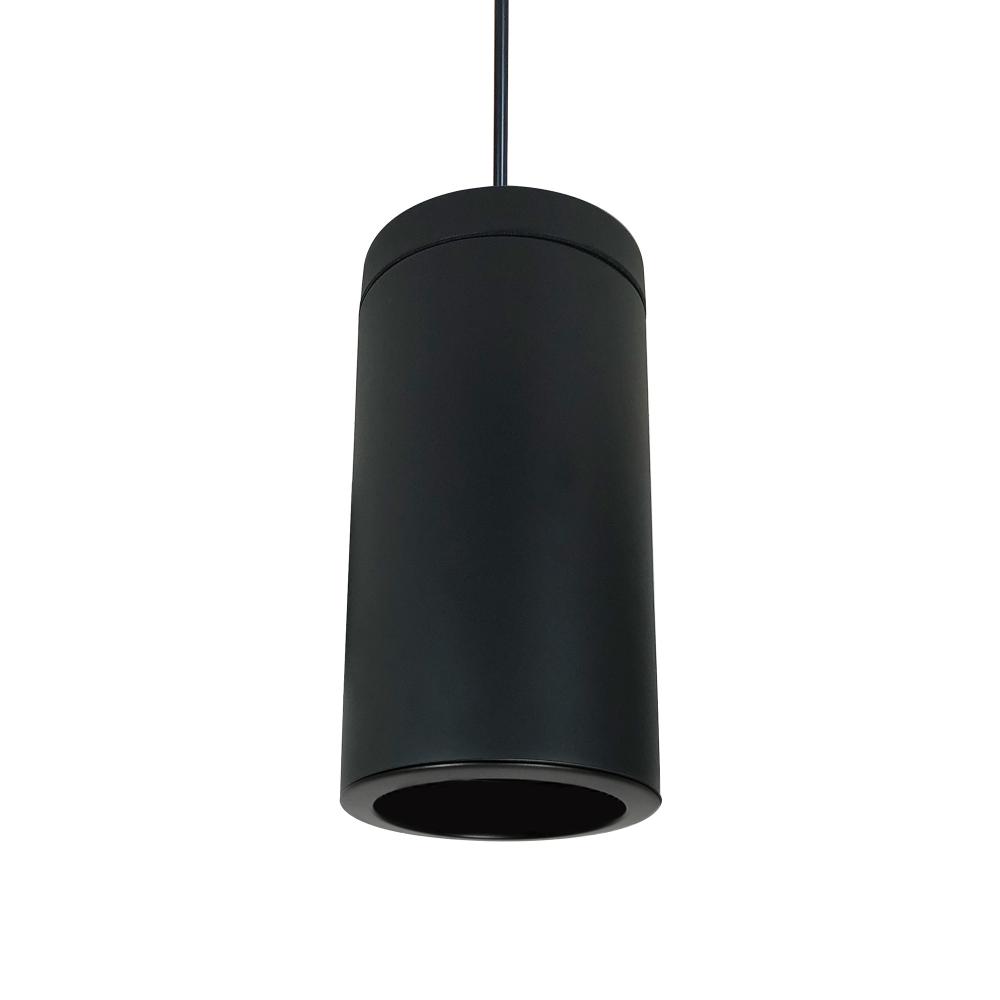 6" Cylinder, Black, Pendant Mount, Incandescent, Refl., Black