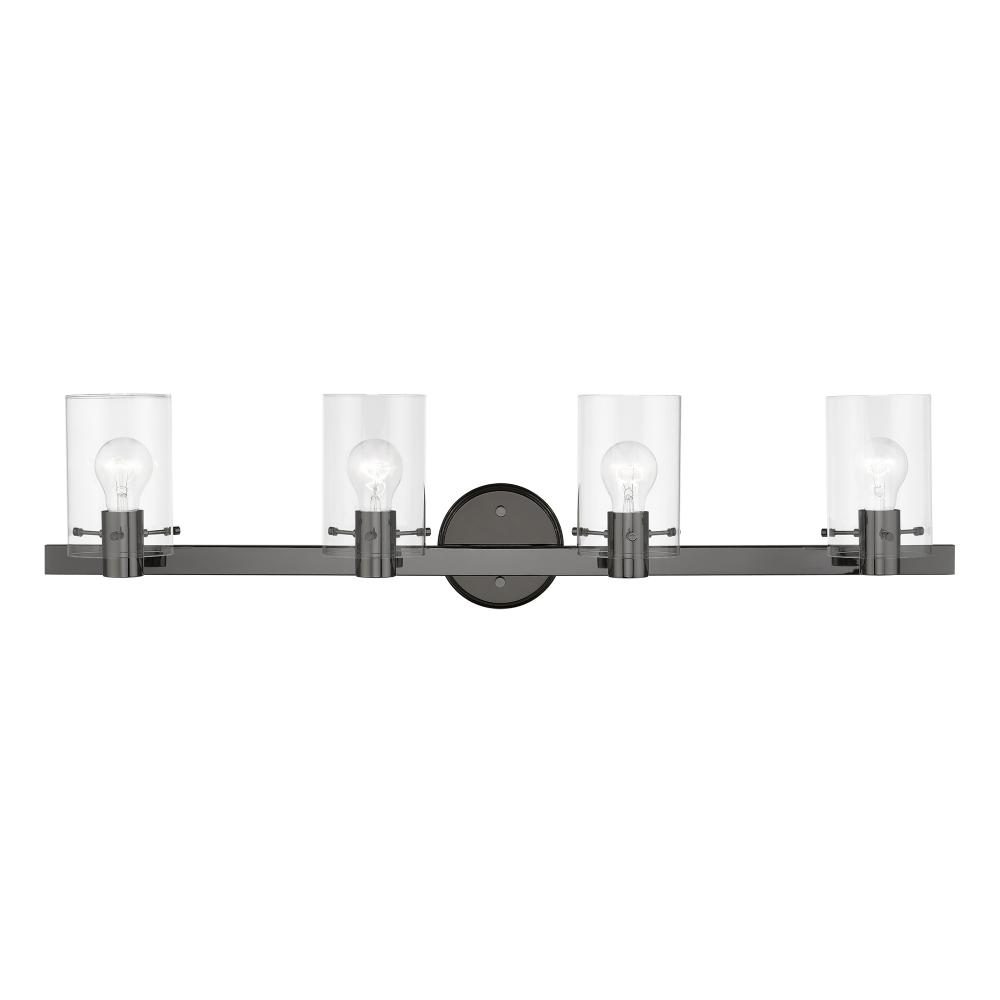 4 Light Black Chrome Vanity Sconce