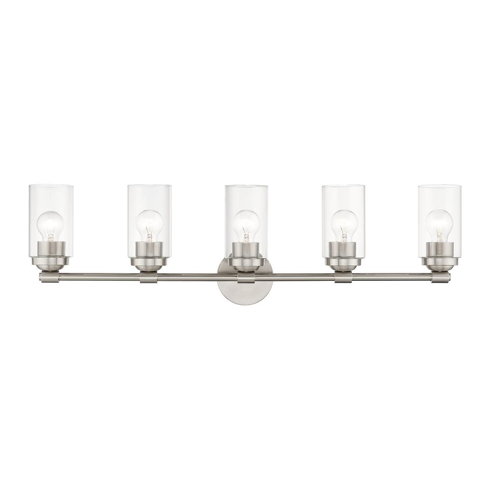 5 Light Brushed Nickel Large Vanity Sconce