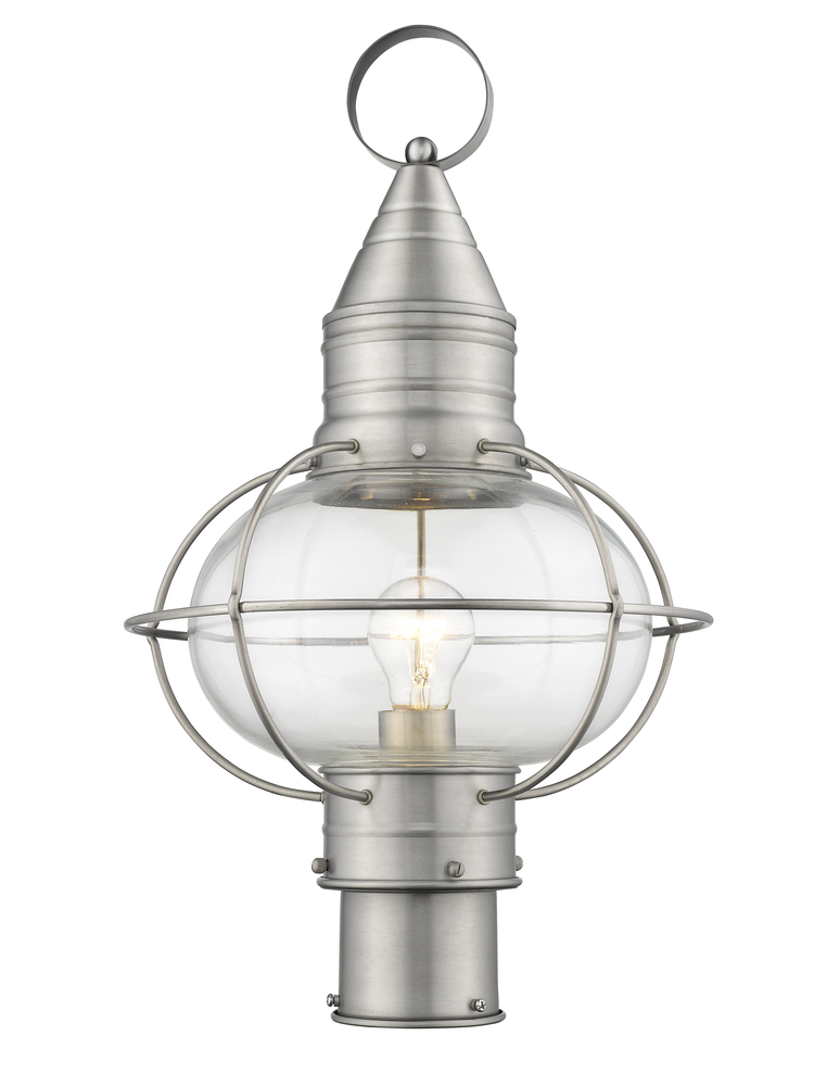 1 Light BN Outdoor Post Lantern