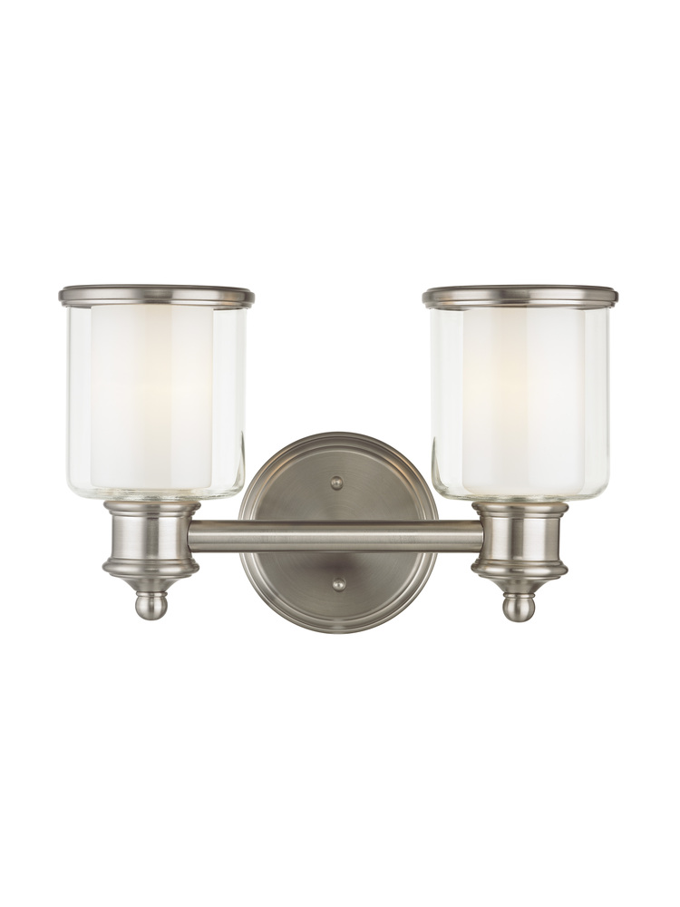 2 Light Brushed Nickel Bath Light