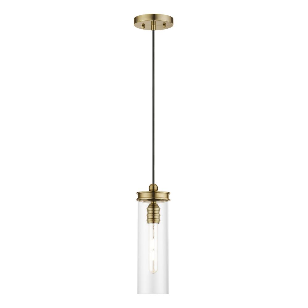 1 Light Antique Brass Mini Pendant