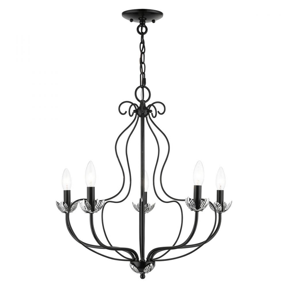 5 Light Shiny Black Chandelier