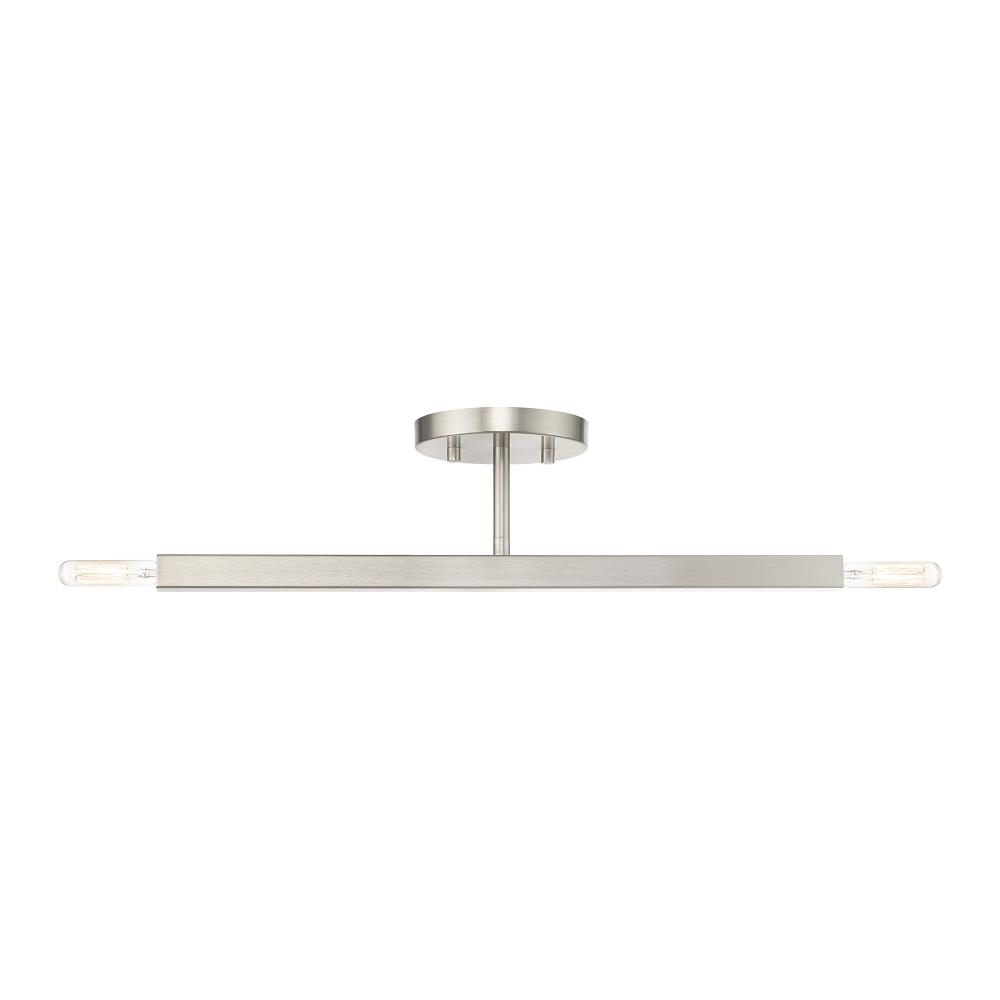 2 Light Brushed Nickel Semi-Flush