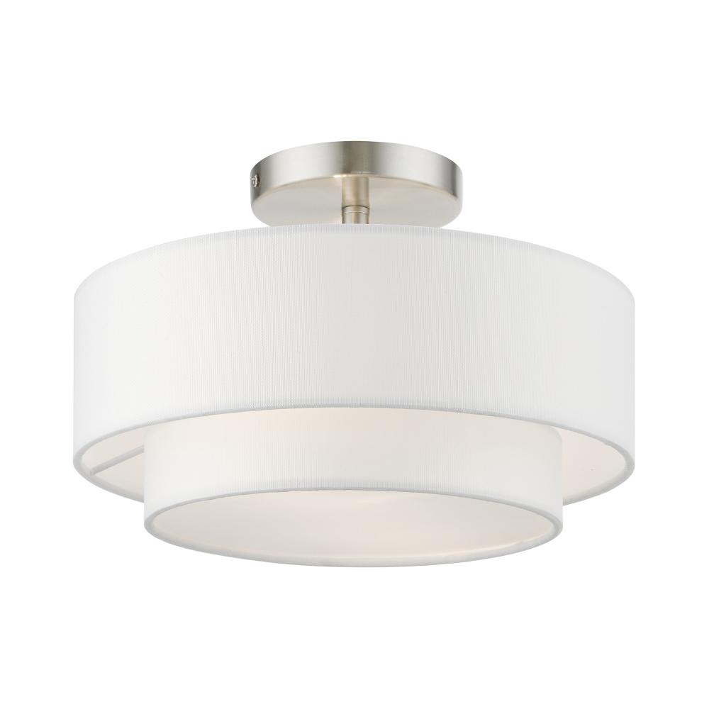 2 Light Brushed Nickel Semi-Flush