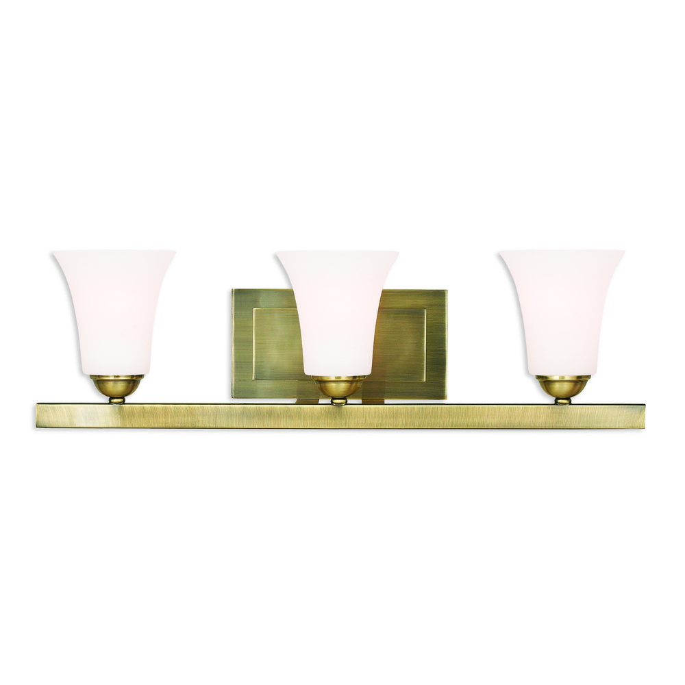 3 Light Antique Brass Bath Vanity