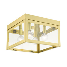 Livex Lighting 20589-12 - 4 Lt Satin Brass  Flush Mount