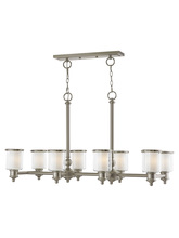 Livex Lighting 40208-91 - 8 Light Brushed Nickel Linear Chandelier