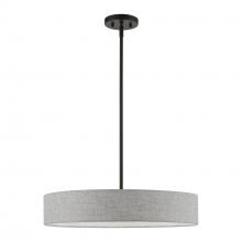 Livex Lighting 46144-04 - 4 Light Black Medium Drum Pendant