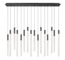 Lib & Co. US 12276-048 - Gravina , 16 Light Rectangular LED Chandelier, Brushed Gun Metal, Clear Crystal