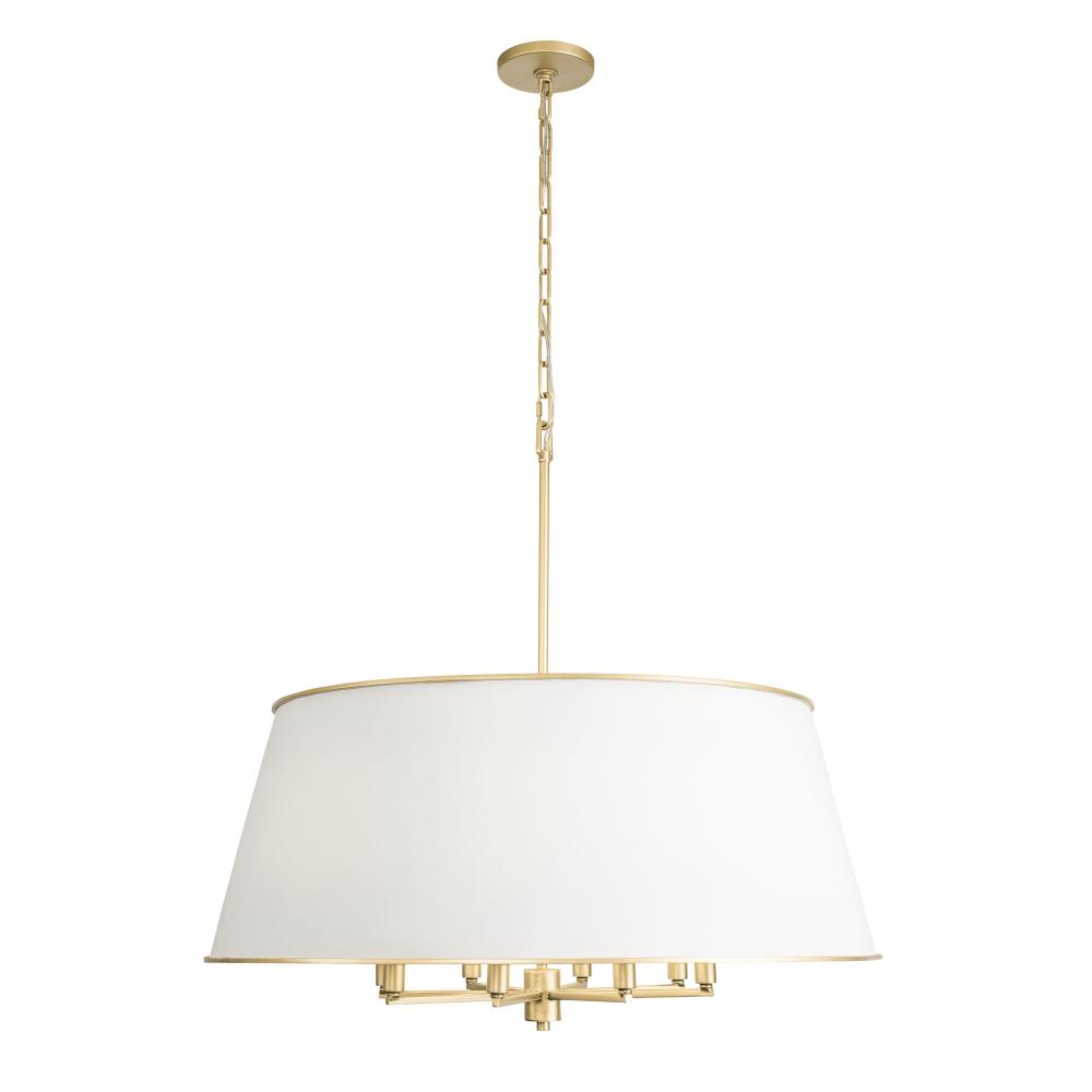 Coco 8-Lt Pendant - Matte White/French Gold