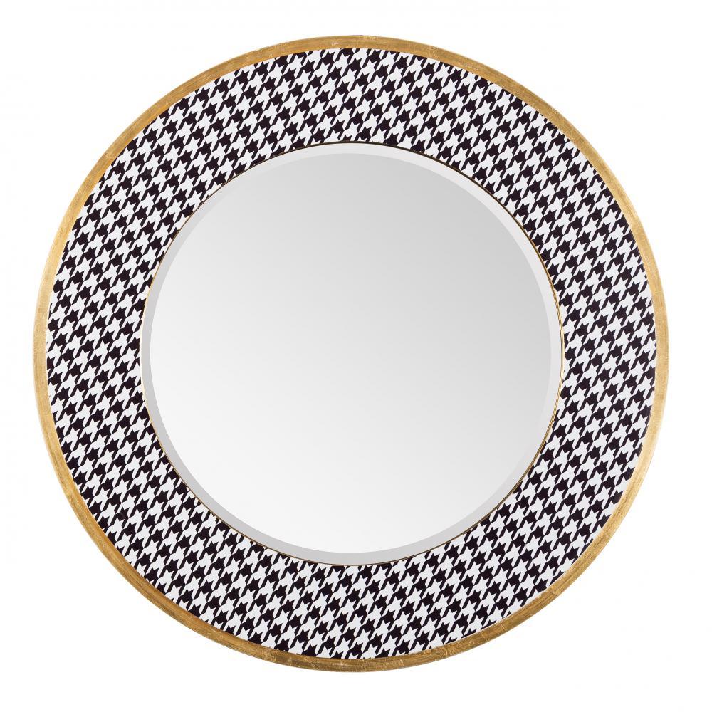 Azzezzi 30-in Round Houndstooth Accent Mirror