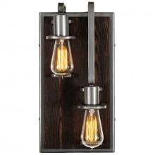 Varaluz 268W02RSL - Lofty 2-Lt Right Sconce - Steel/Zebrawood