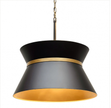 Varaluz 390P04MBFG - Mad Hatter 4-Lt   Pendant - Matte Black/French Gold