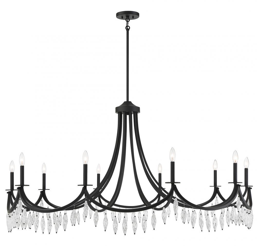 Kameron 10-Light Chandelier in Matte Black