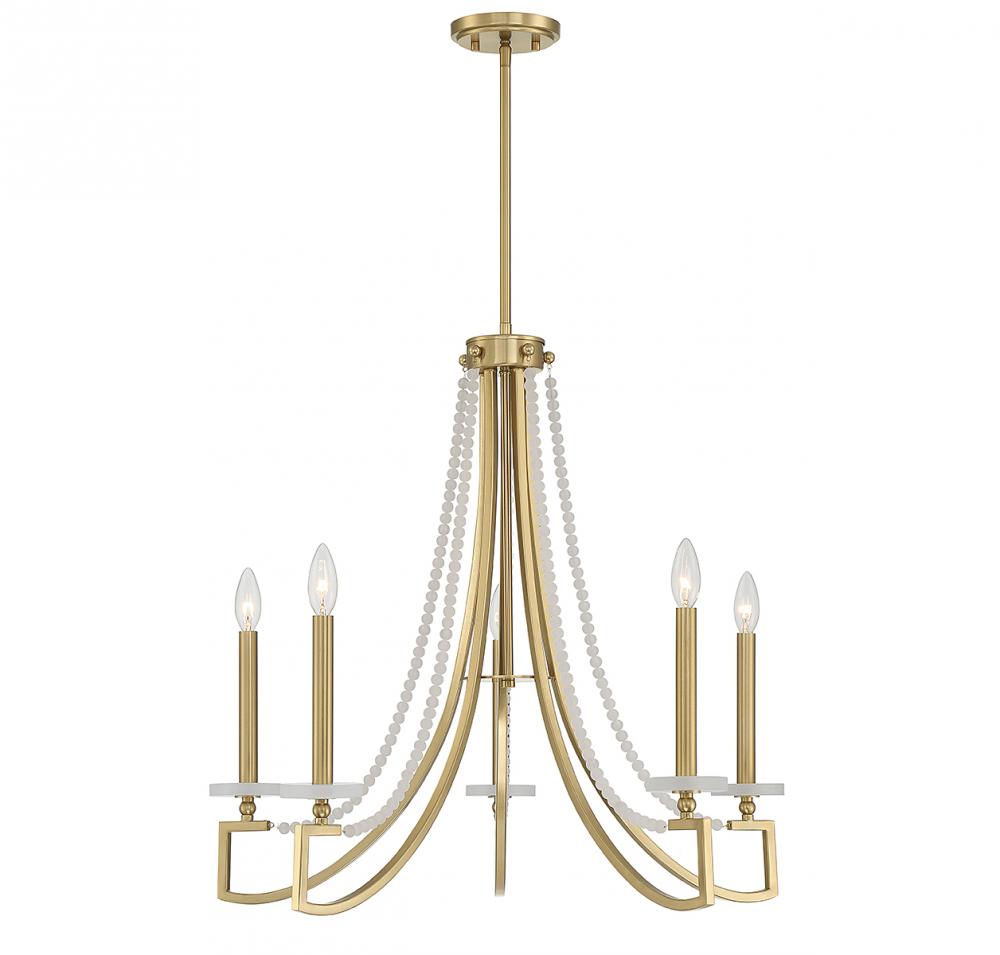 Helen 5-Light Chandelier in Warm Brass