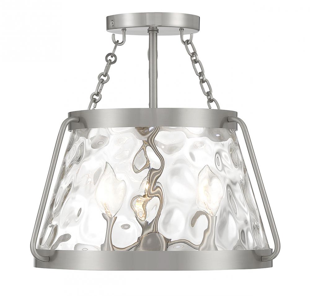 Crawford 3-Light Ceiling Light in Satin Nickel