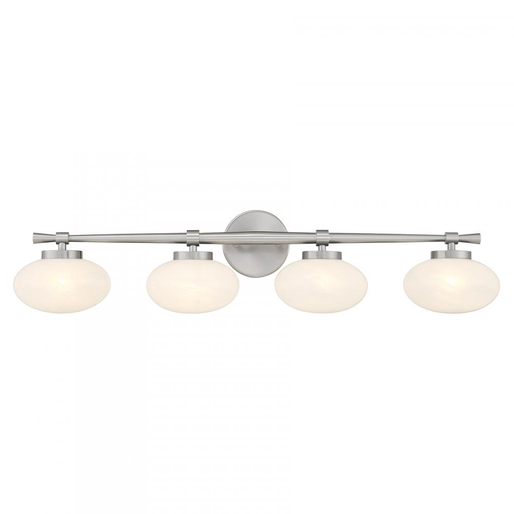 Barrow 4-Light Bathroom Vanity Light in Satin Nickel