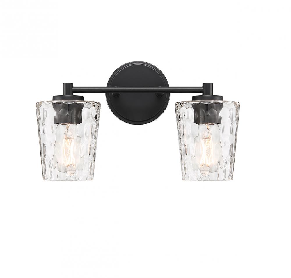 Ballas 2-Light Bathroom Vanity Light in Matte Black