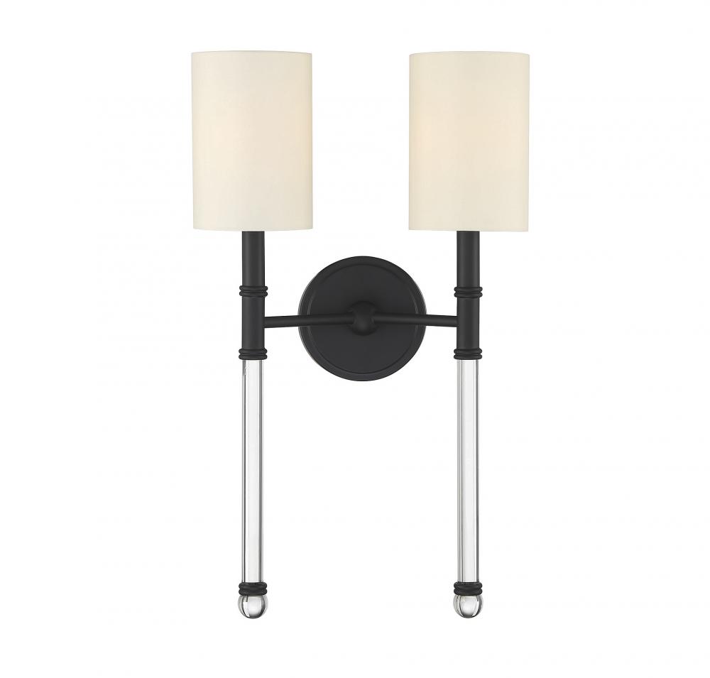 Fremont 2-Light Wall Sconce in Matte Black