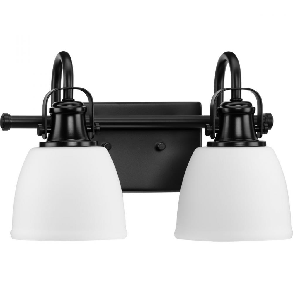 Preston Collection Two-Light Coastal Matte Black Bath and Vanity Light