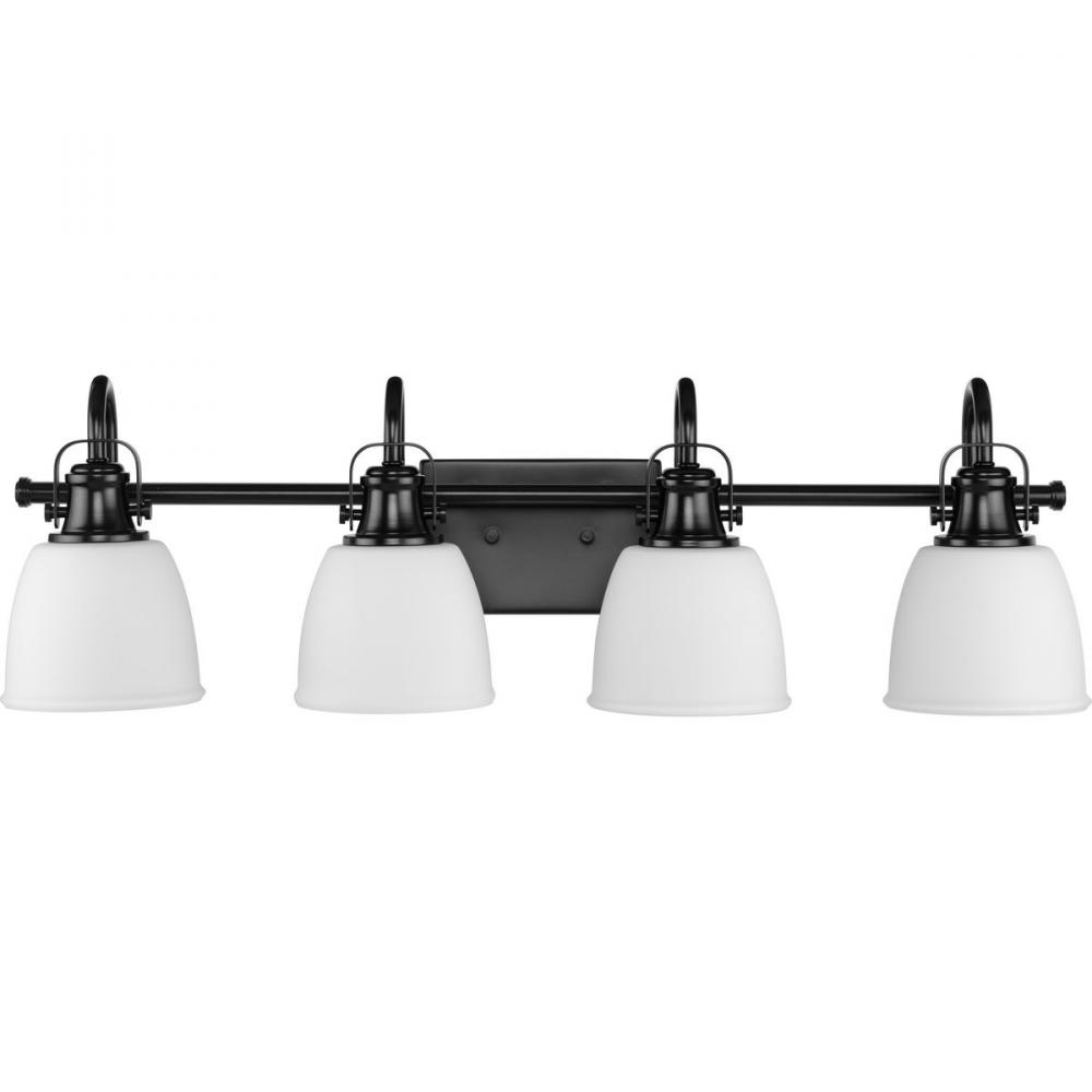 Preston Collection Four-Light Coastal Matte Black Bath and Vanity Light