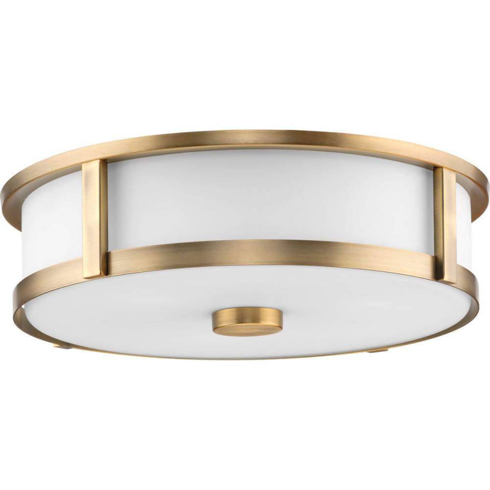 Gilliam Collection Three-Light Vintage Brass New Traditional Flush Mount