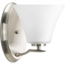 Progress P2004-09 - Bravo Collection One-Light Brushed Nickel Etched Glass Modern Bath Vanity Light