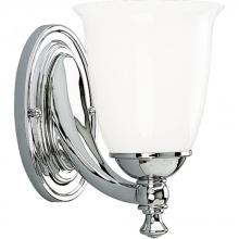 Progress P3027-15 - Victorian Collection One-Light Polished Chrome White Opal Glass Farmhouse Bath Vanity Light