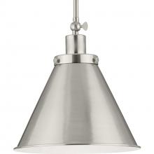 Progress P500325-009 - Hinton Collection One-Light Brushed Nickel Hanging Vintage Style Hanging Pendant Light