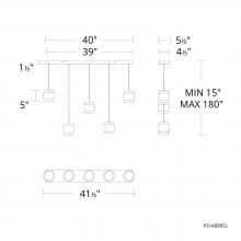 WAC US PD-68905L-BK - Banded Chandelier Light