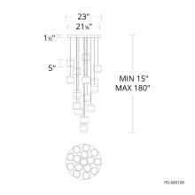 WAC US PD-68915R-BK - Banded Chandelier Light