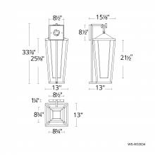 WAC US WS-W33534-40-BK - Manchester Outdoor Wall Sconce