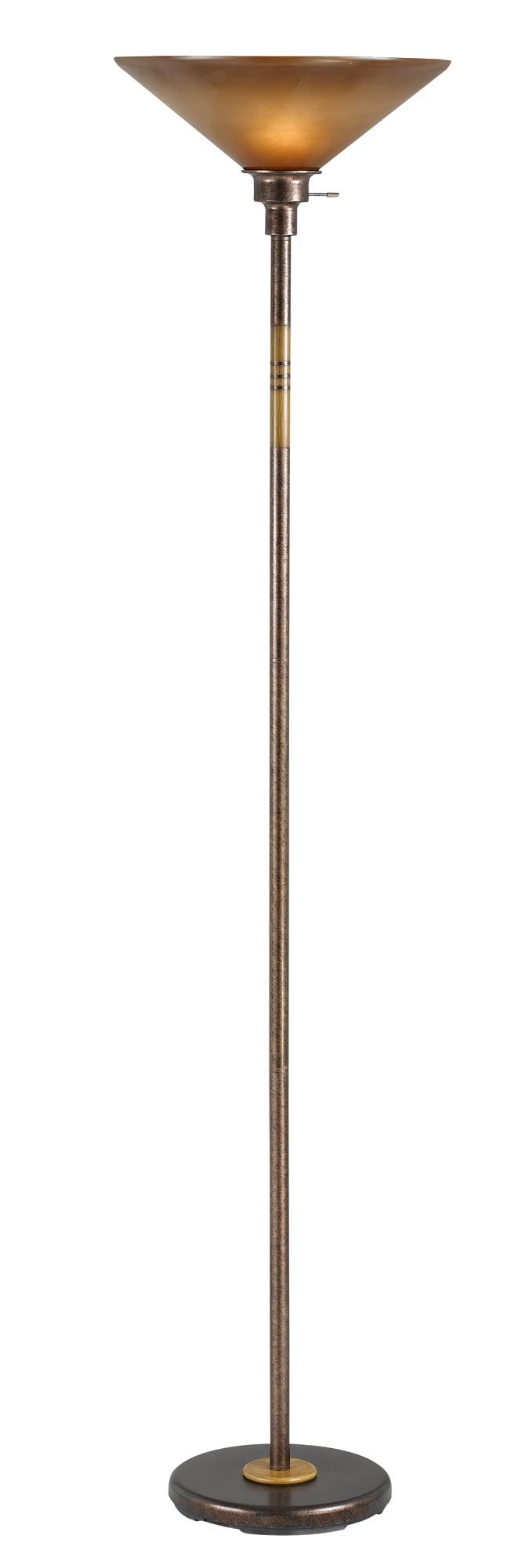 70" Height Metal Torchiere in Rust