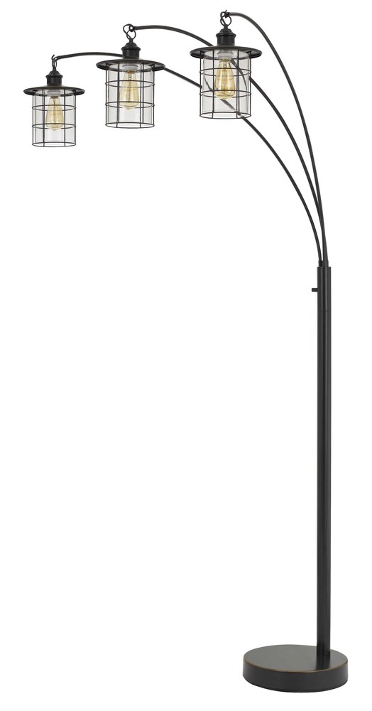 Silverton Arc Floor Lamp With Glass Shades (Edison Bulbs included)