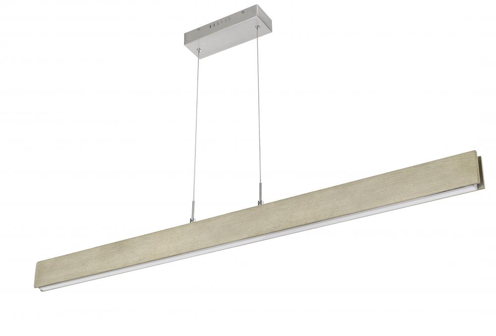 Colmar dimmable integrated LED Rubber wood ceiling island light with adjustable steel braided c