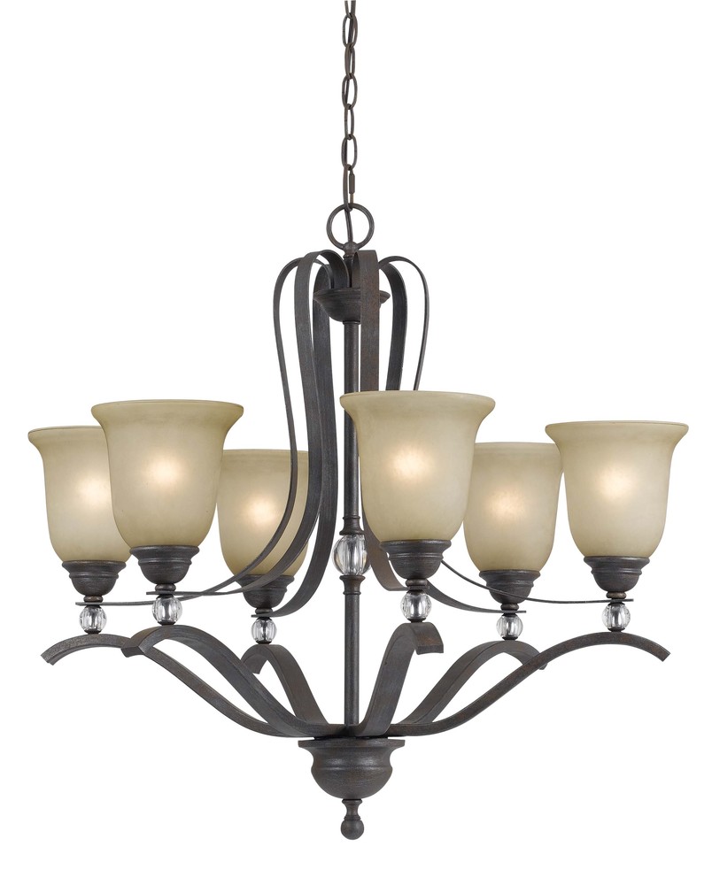 60W x 6 Riverton metal 6 light chandelier fixture