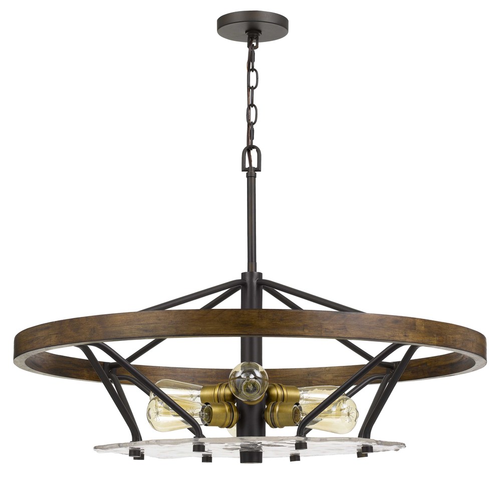 Sherrill Metal/Wood Chandelier (Edison Bulbs Not included)