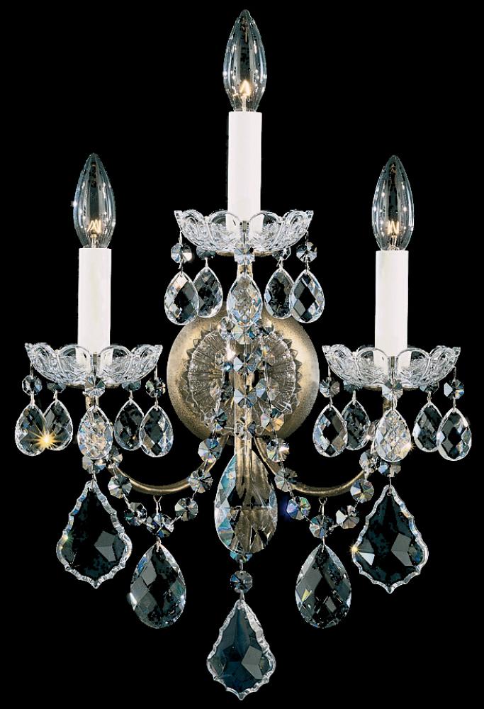 New Orleans 3 Light 120V Wall Sconce in Heirloom Bronze with Heritage Handcut Crystal