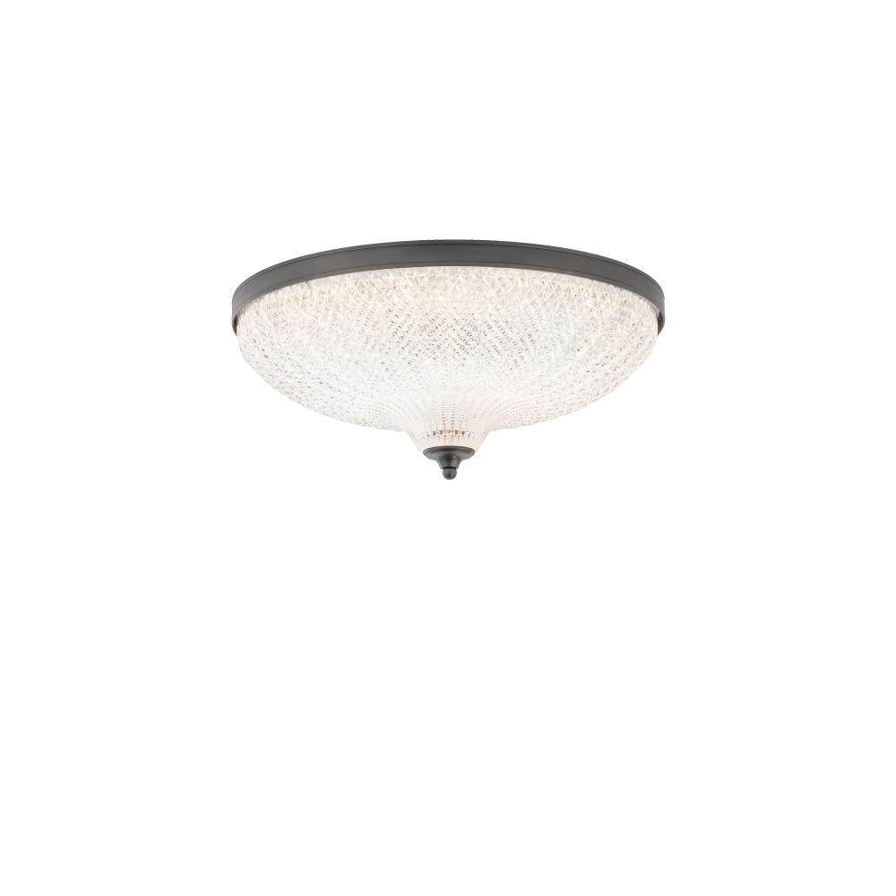 Roma 16in LED 3000K/3500K/4000K 120V-277V Flush Mount in Polished Chrome with Clear Optic Crystal