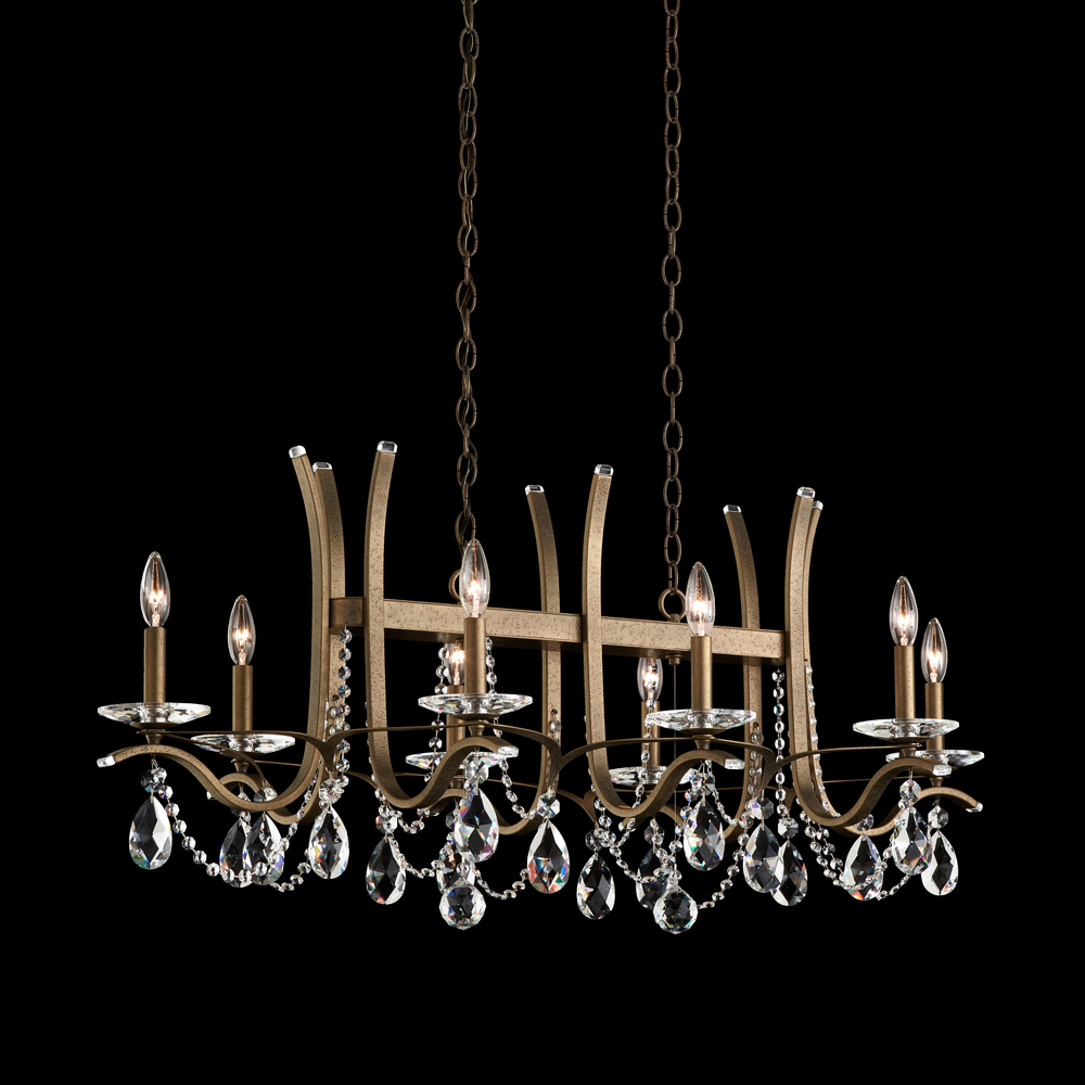 Vesca 8 Light 120V Chandelier in Antique Silver with Radiance Crystal