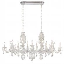 Schonbek 1870 S6912-40H - Sterling 12 Light 120V Linear Chandelier in Polished Silver with Clear Heritage Handcut Crystal