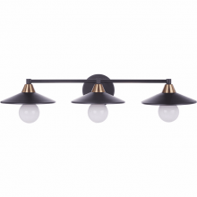 Craftmade 12529FBSB3 - Isaac 3 Light Vanity in Flat Black/Satin Brass