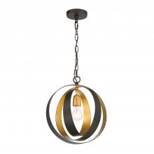 Crystorama 580-EB-GA - Luna 1 Light English Bronze + Antique Gold Sphere Mini Pendant