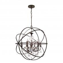 Crystorama 9219-EB-CL-MWP - Solaris 6 Light English Bronze Chandelier